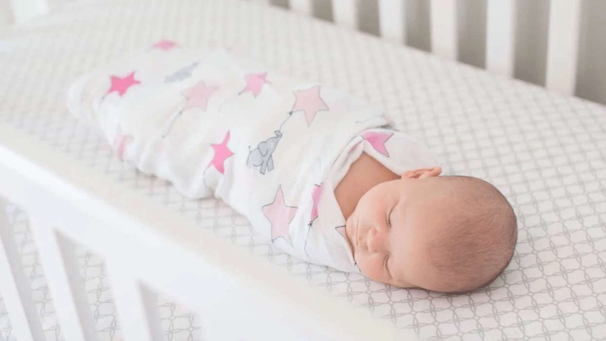 *Everyone* needs to know safe infant sleep practices—from Grandma to the babysitter swaddled baby sleeping in a crib