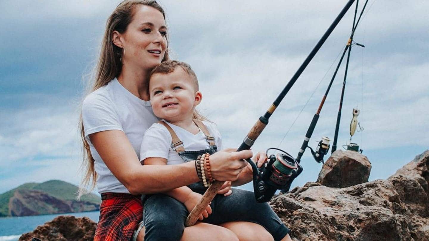 Alexa PenaVega’s easy tips for getting your baby outdoors this summer alexa penavega and son fishing