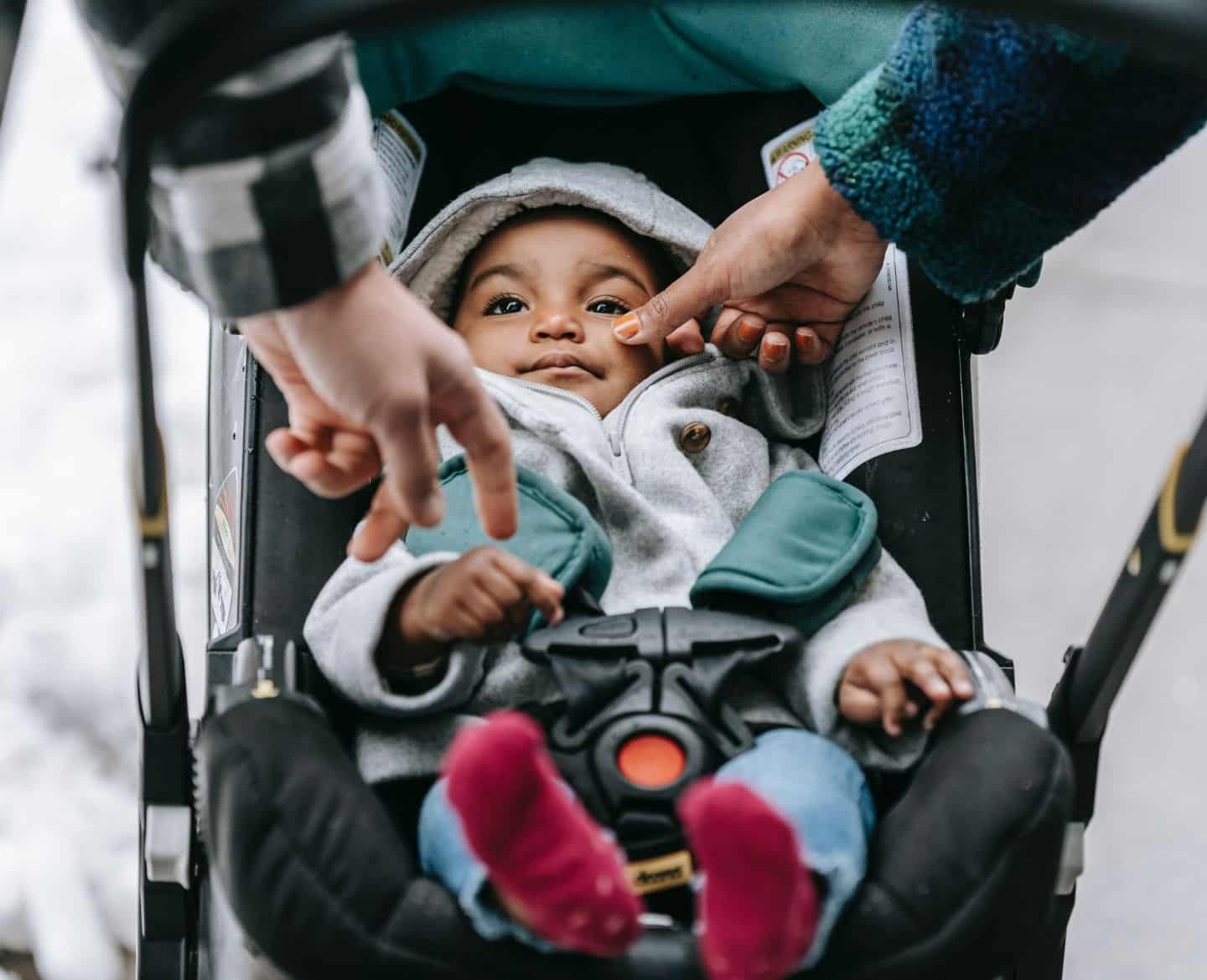 Nordstrom Anniversary Sale: Best of strollers & car seats 🙌 parents poking baby in his stroller