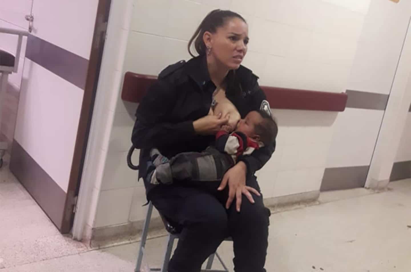 That Breastfeeding Cop Everyone’s Been Talking About cop breastfeeding a baby