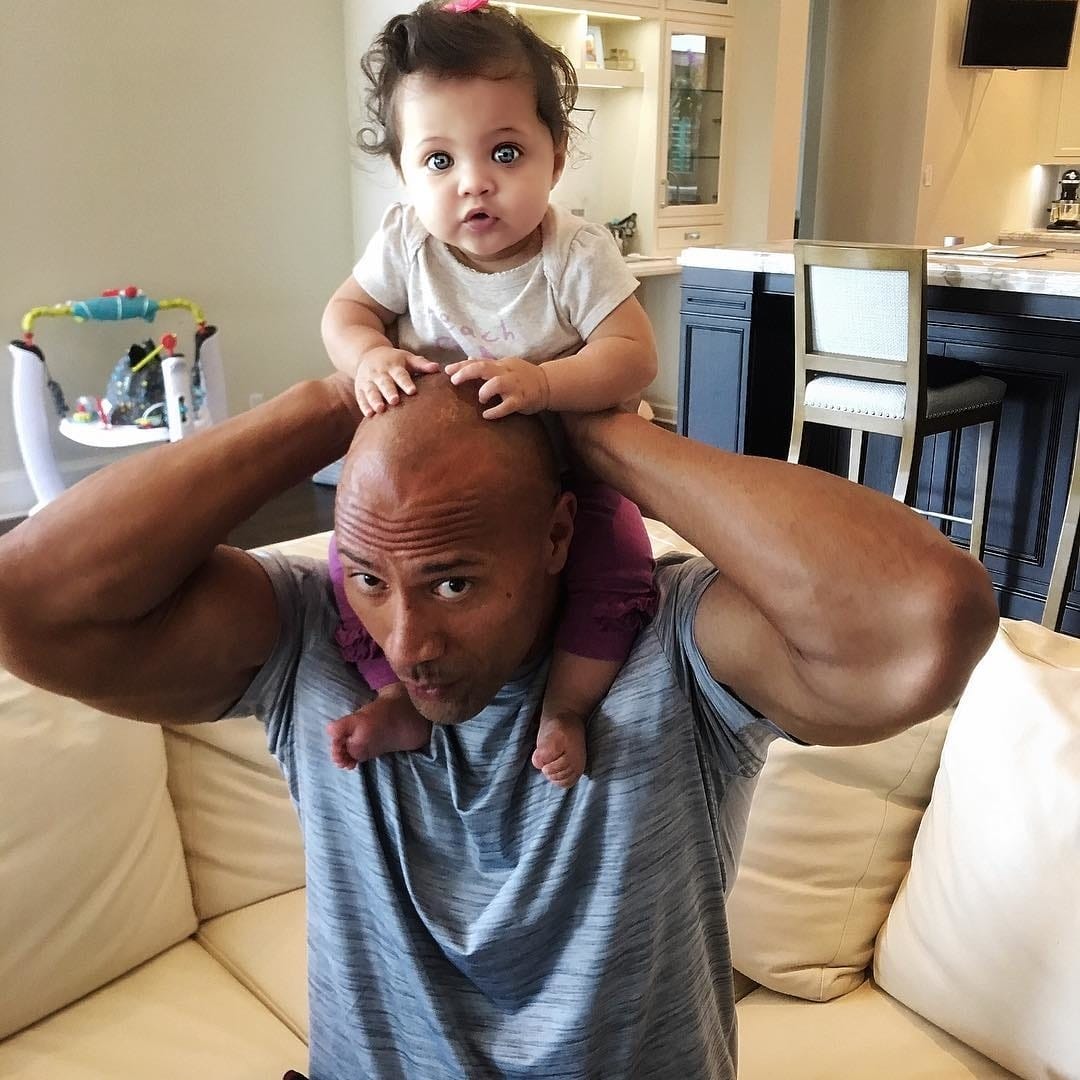 The Rock’s latest Instagram post on being a sleep-deprived parent is all of us why the rock doesnt mind waking up early to play with his daughter featured - Motherly
