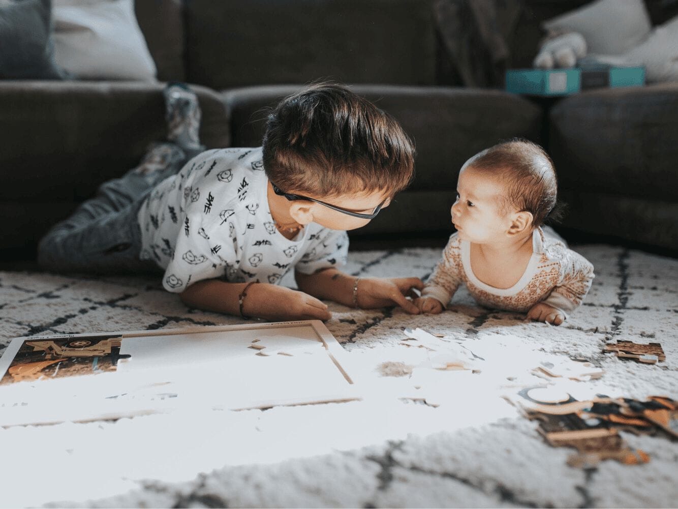 To my firstborn—thank you for being patient with me as I figure out life with 2 kids life with 2 kids: siblings playing on the floor together