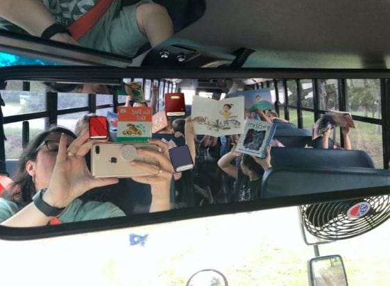 This school bus driver goes viral for stocking her bus with books