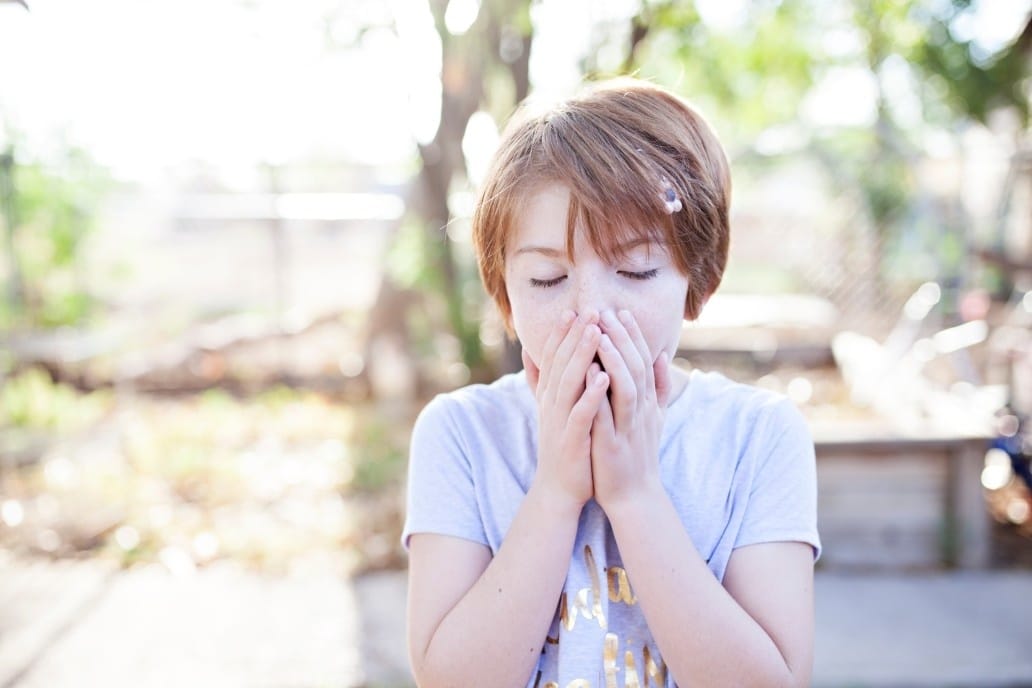 Does my child have an allergy? What parents need to know child about to sneeze outside - does my child have an allergy?