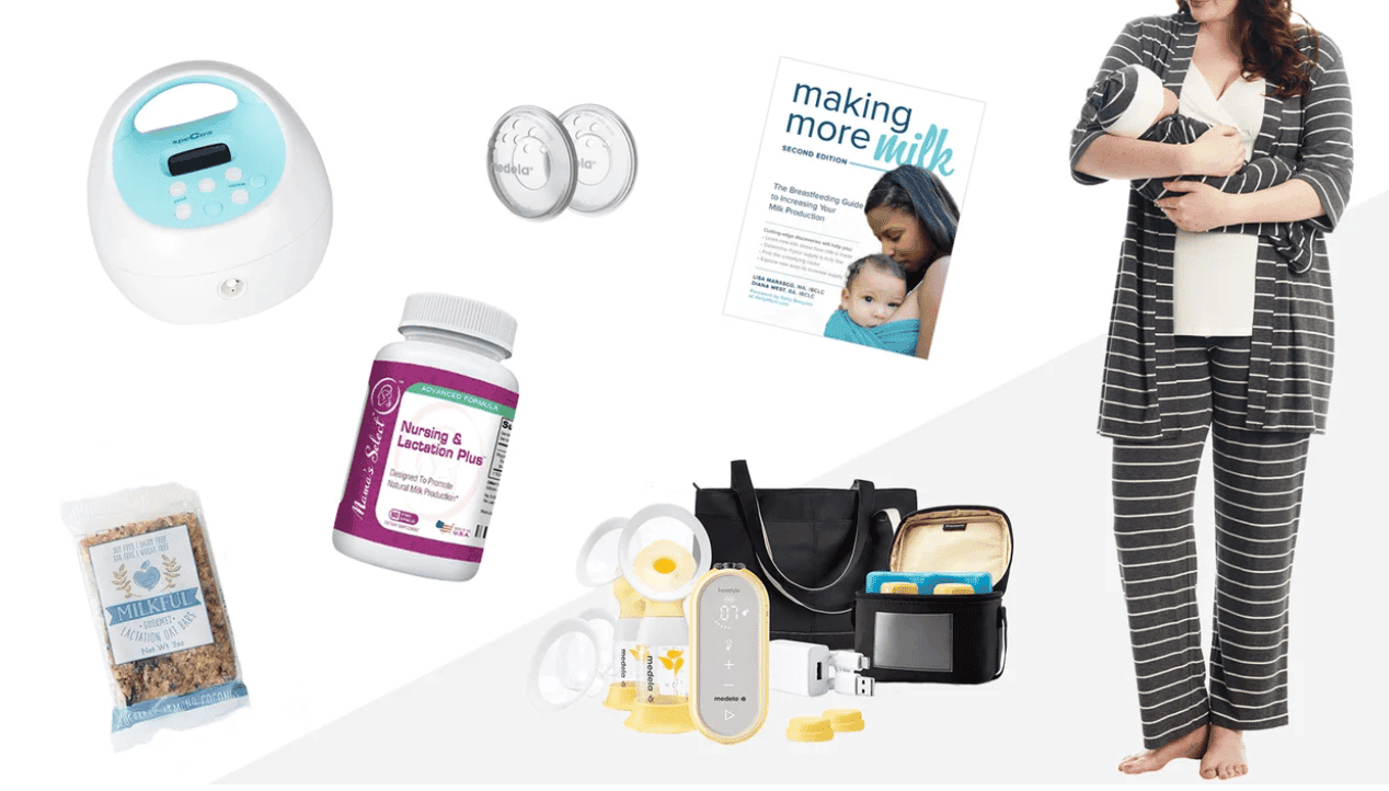 Low milk supply? These 10 products might help, mama collage of breastfeeding products