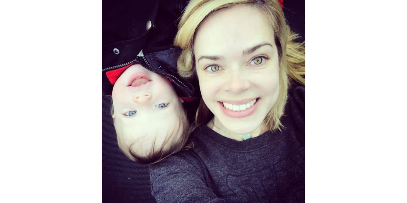 Jessica on having thoughts of wanting to hurt herself postpartum mom and son taking a selfie together - essay on a mom having thoughts of wanting to hurt herself