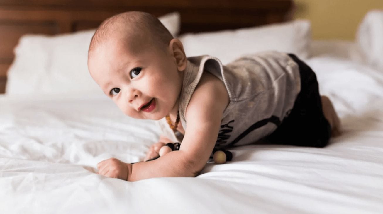 How I roll baby pulling up during tummy time