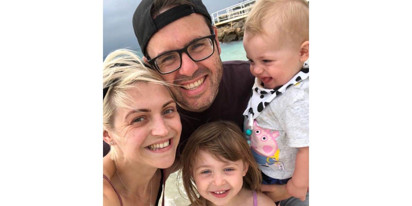 Helen on postpartum depression and rage with her second baby family smiling for a picture - essay on postpartum rage