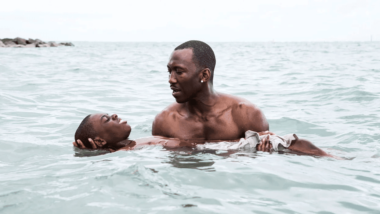 19 LGBTQ+ movies & shows to stream with your teen during Pride month one man holding another man in a body of water- lgbtq teen movies