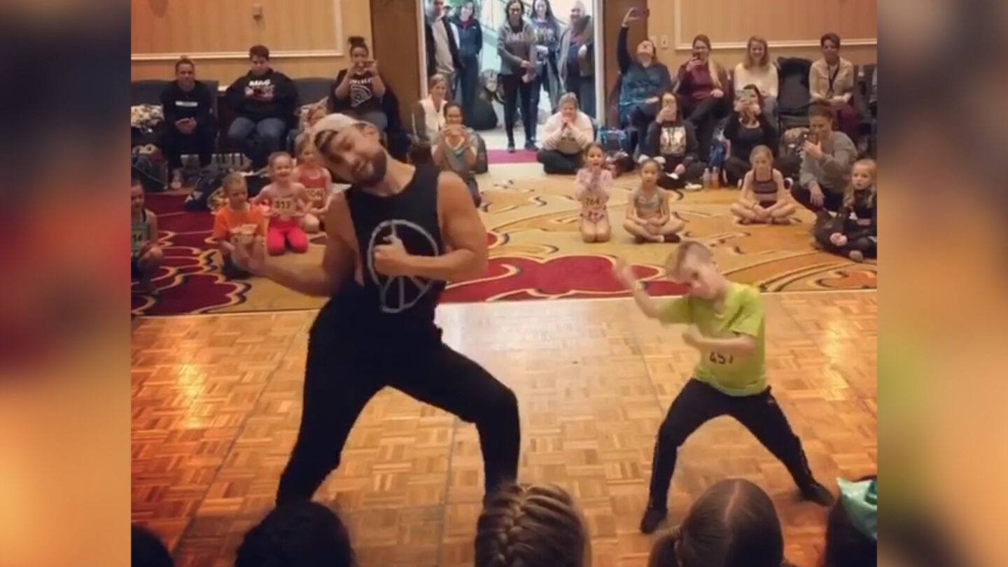 Viral video of boy crushing his dance routine man and little boy dancing