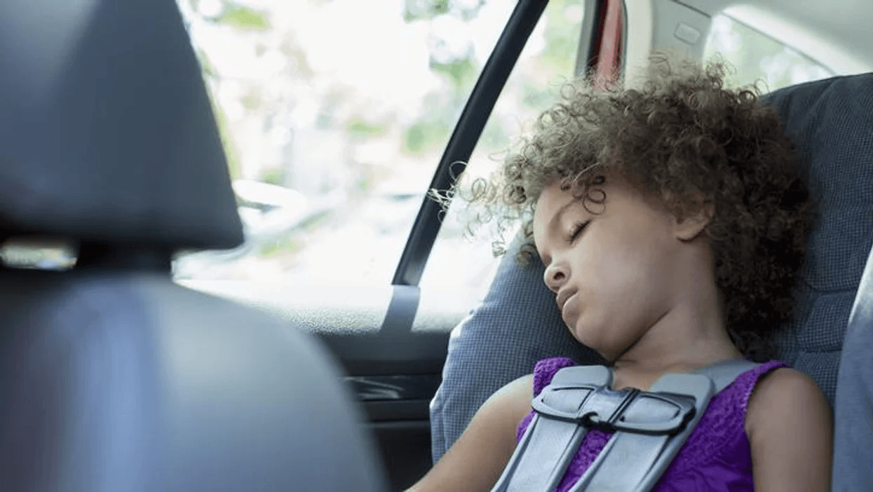 Before you continue using your booster seat, read this little girl sleeping in her car seat - booster seat
