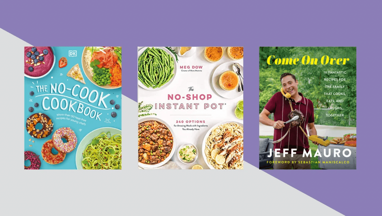 3 cookbooks debuting this spring that are perfect for busy parents collage of cookbooks