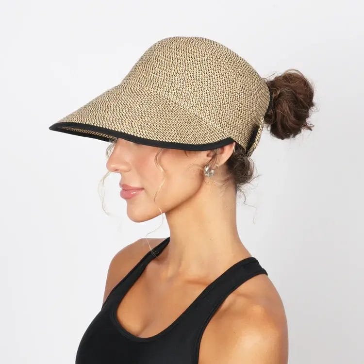 Ponyflo Marled Straw Framer Back Bow Ponyflo Cap