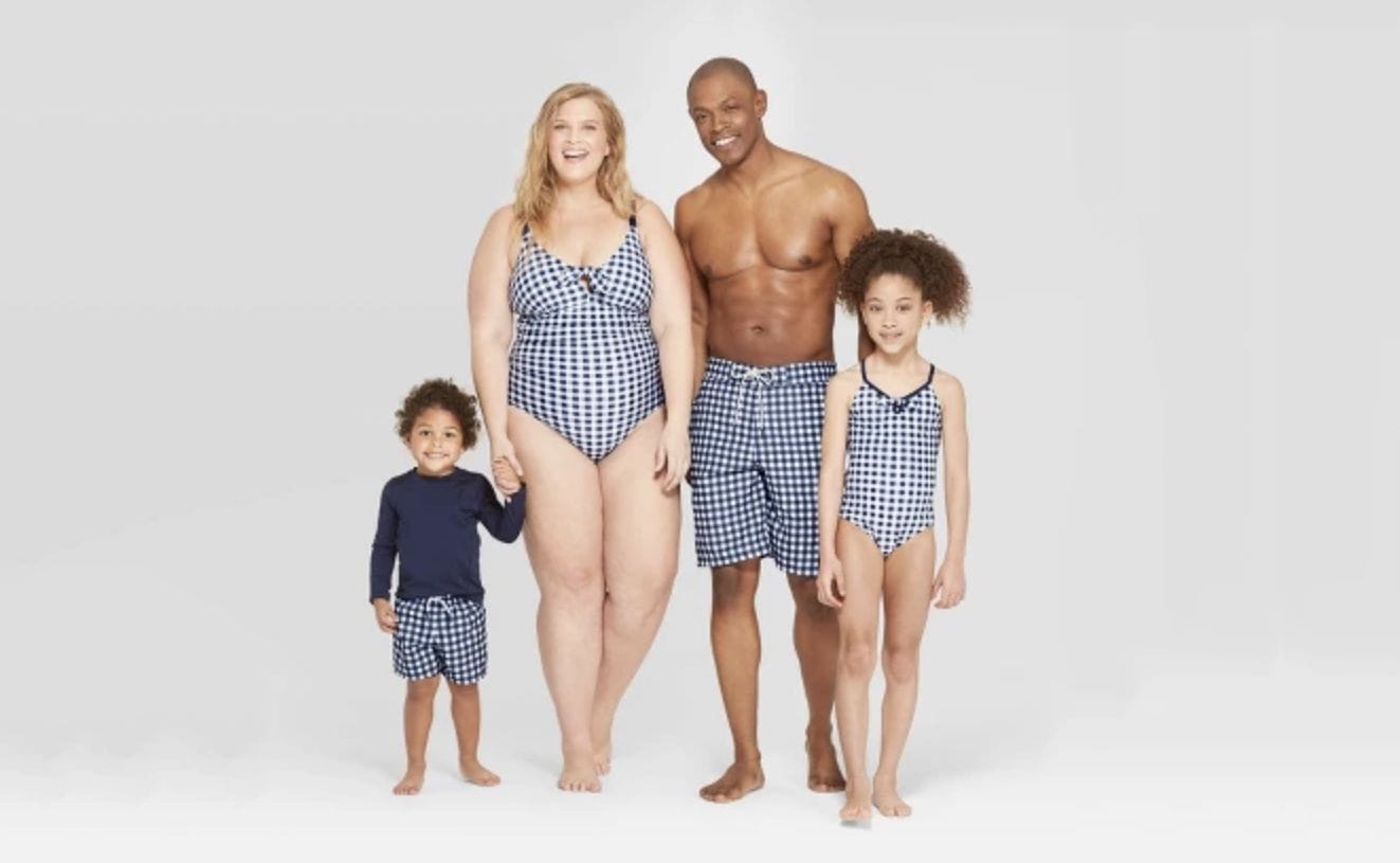 Target has matching family swimsuits and we *need* them 😍