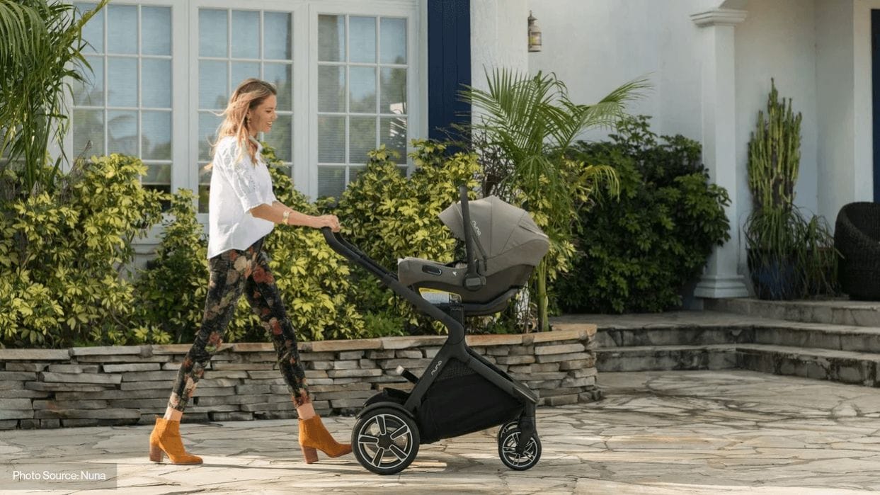 Traveling with baby just got easier đ mom pushing a stroller
