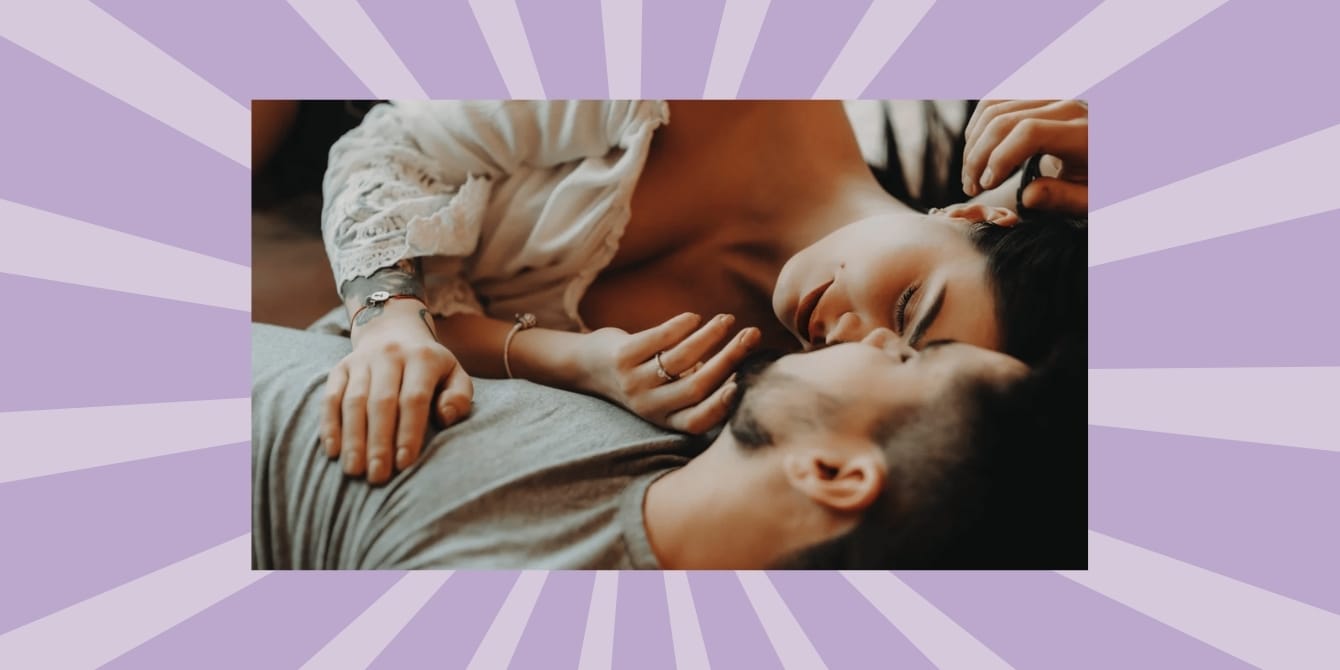 Postpartum sex: An image of a man and woman cuddling