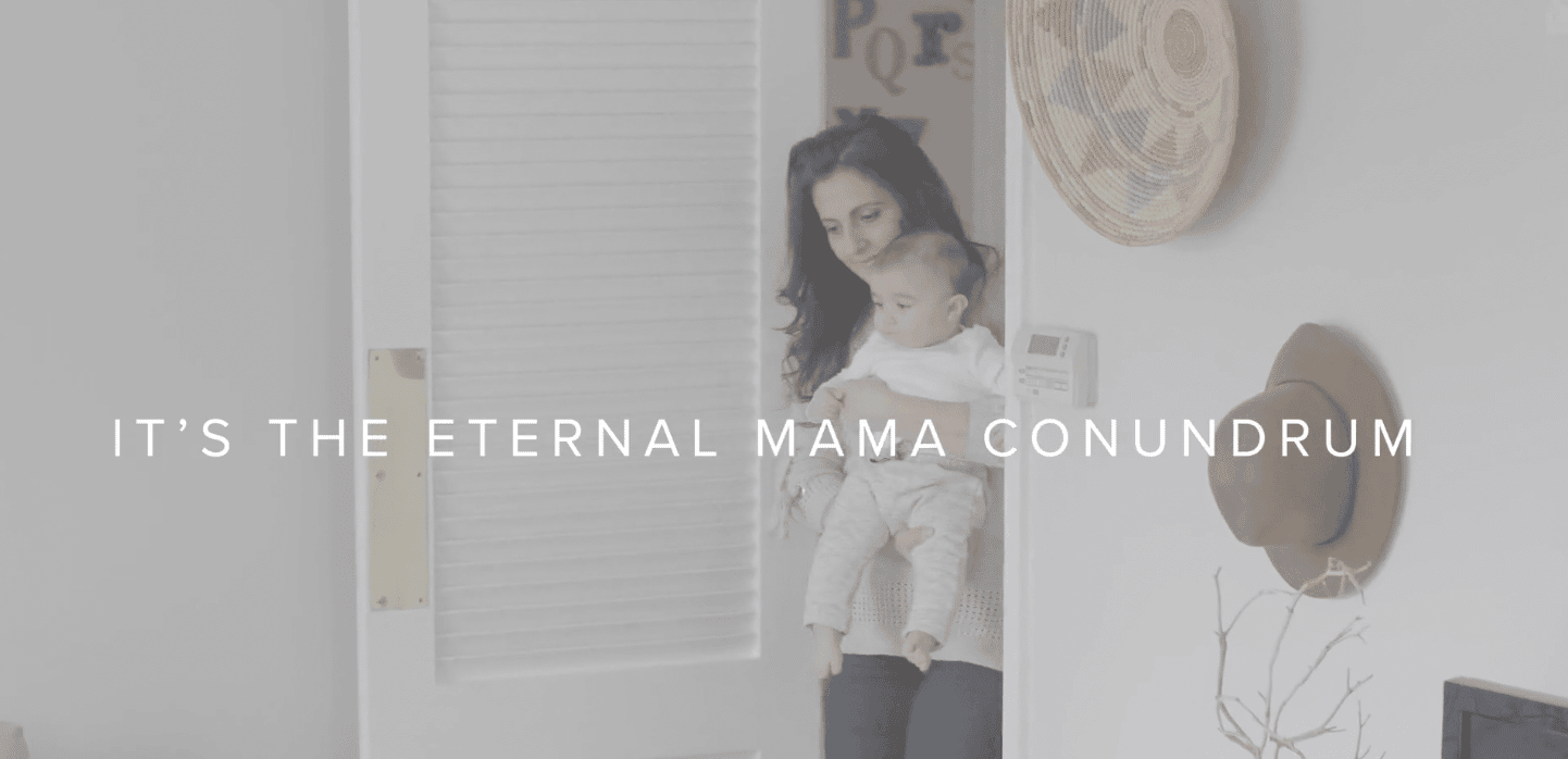 One table. 4 years of play. video-screenshot-of-mom-holding-baby-while-walking-into-a-room