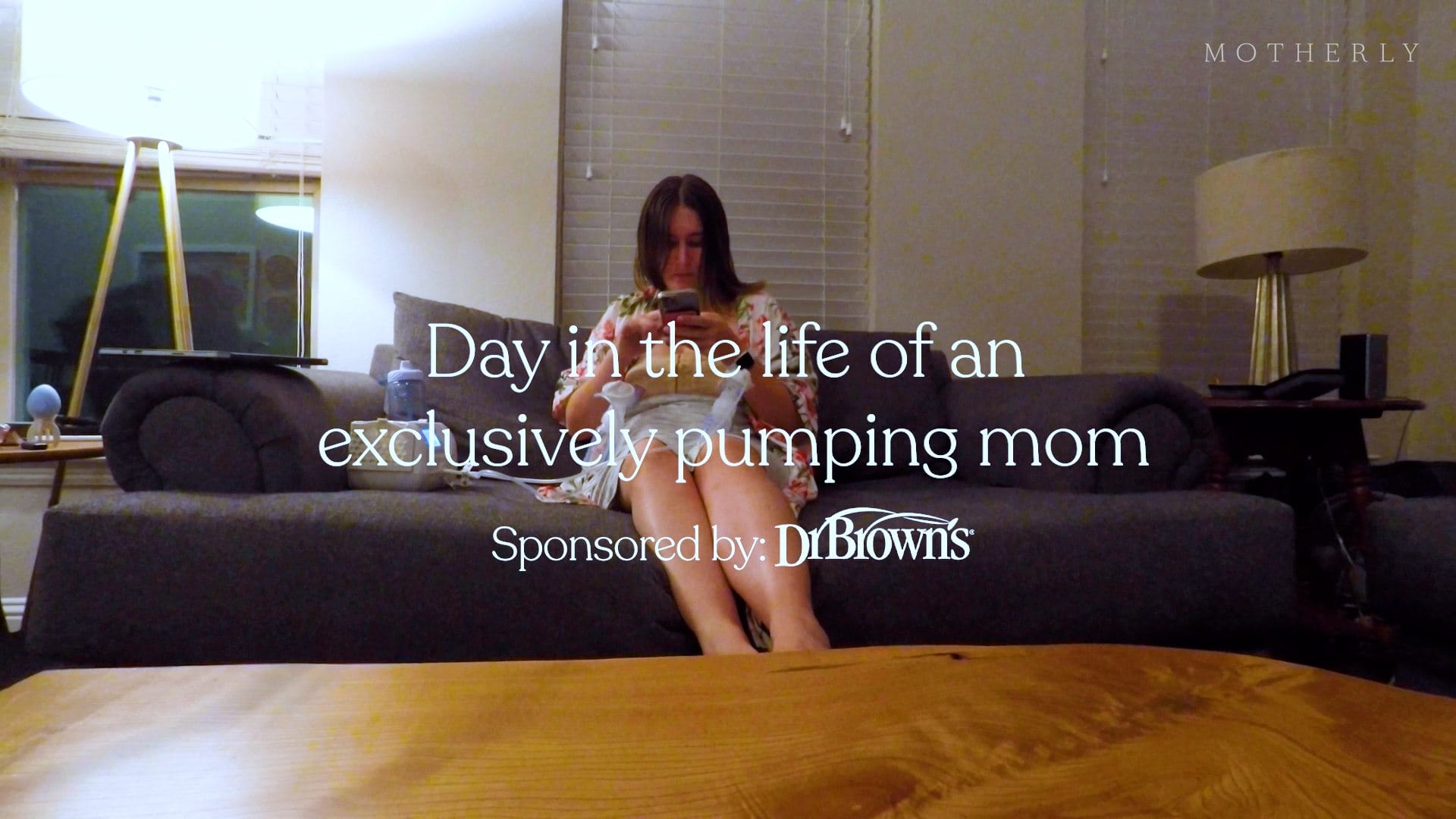 Day in the life of an exclusively pumping mama screenshot of mom pumping video