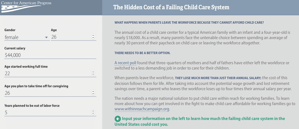 cost of childcare calculator