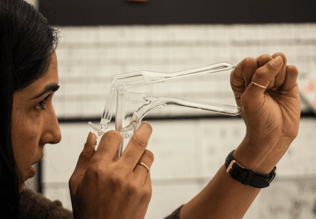 The speculum is getting an overdue redesign, and we cannot wait doctor looking at a speculum
