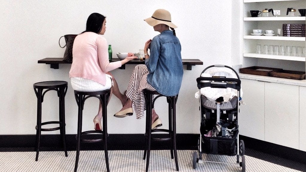 This is what friendship *really* looks like after kids two women sitting in a cafe together