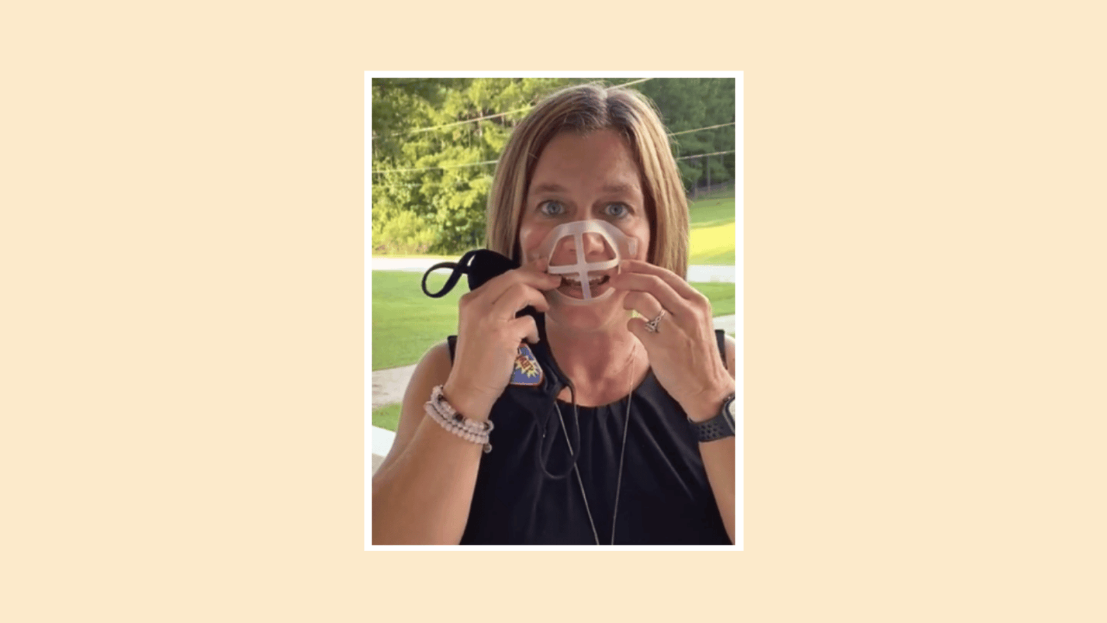 This teacher is going viral after finding a genius face mask accessory