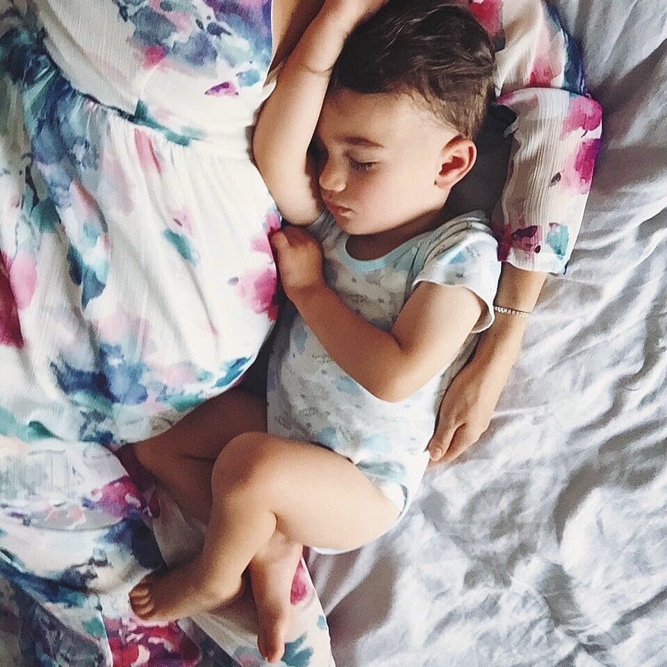 Watching you sleep is the exact way I needed to end this tough day baby sleeping in mother's arms
