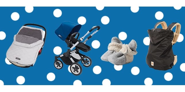 9 must-haves to survive the winter with a newborn collage of winter baby gear
