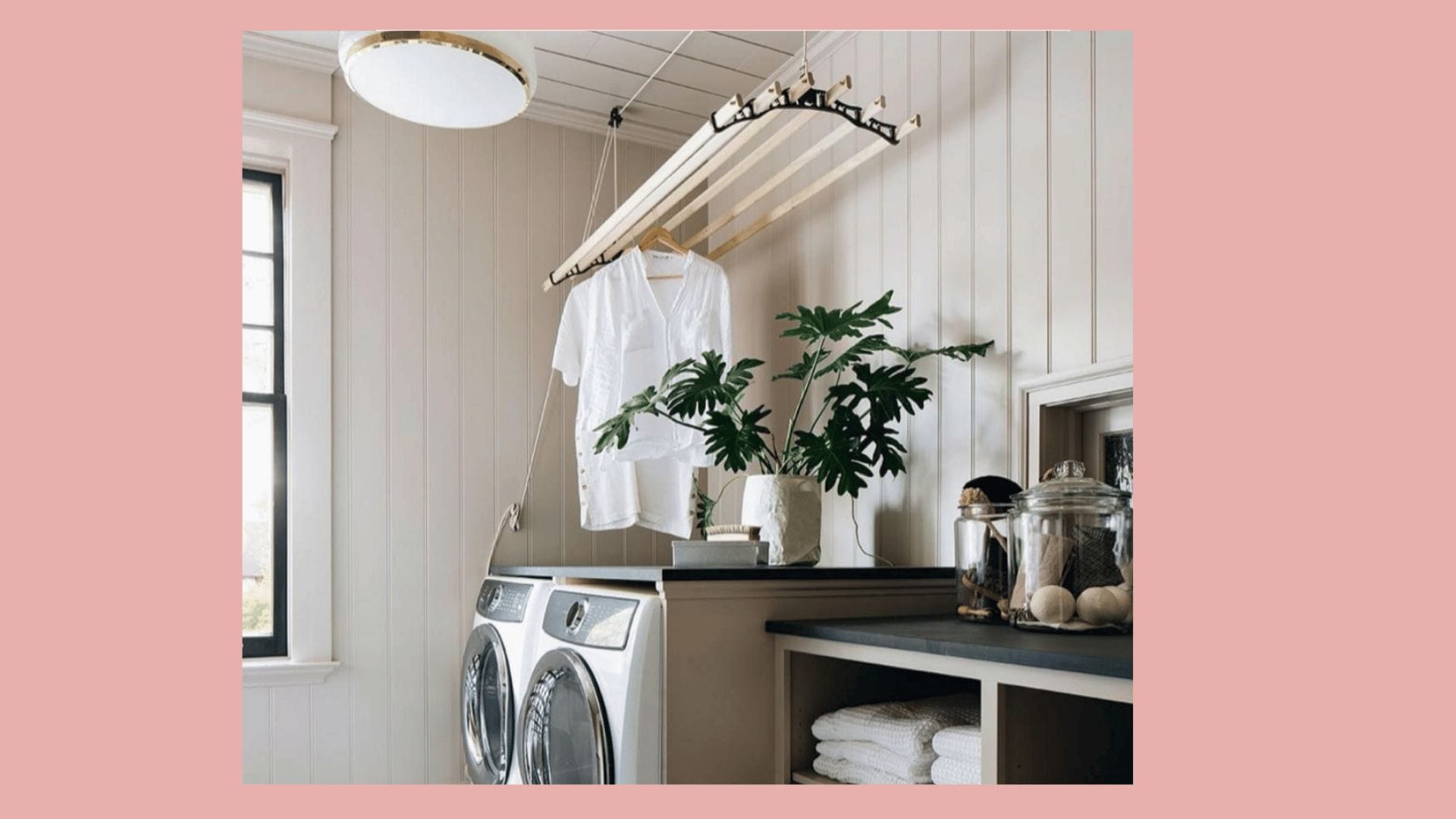 These laundry room ideas will inspire you to freshen up your space inspiration pic of a laundry room