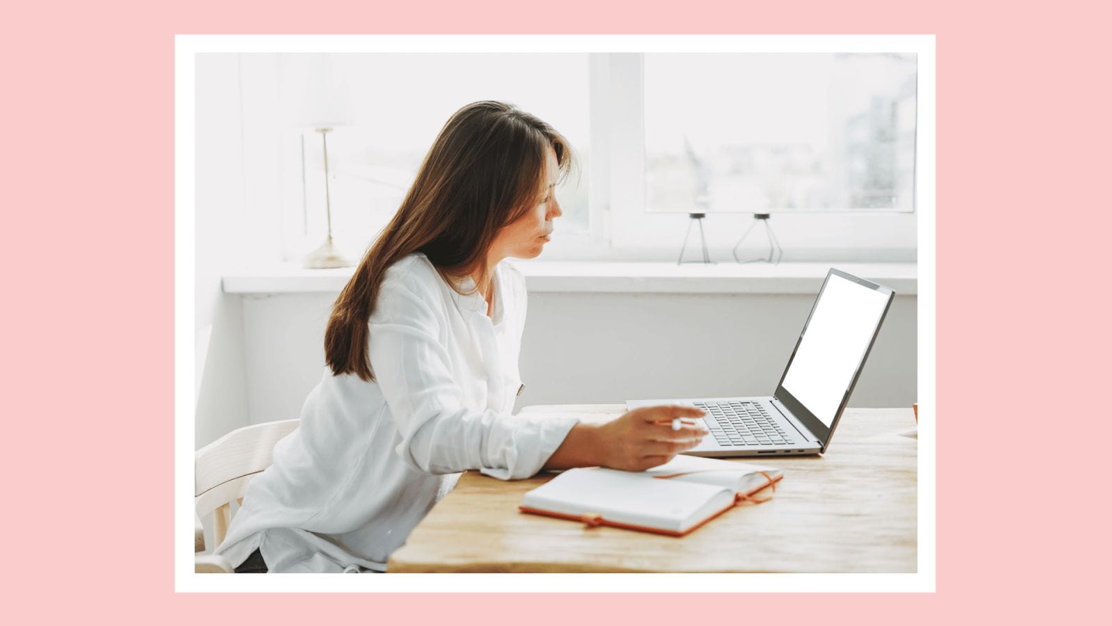 NEW STUDY: Working moms are struggling more than ever during Covid-19 woman sitting at desk working on laptop