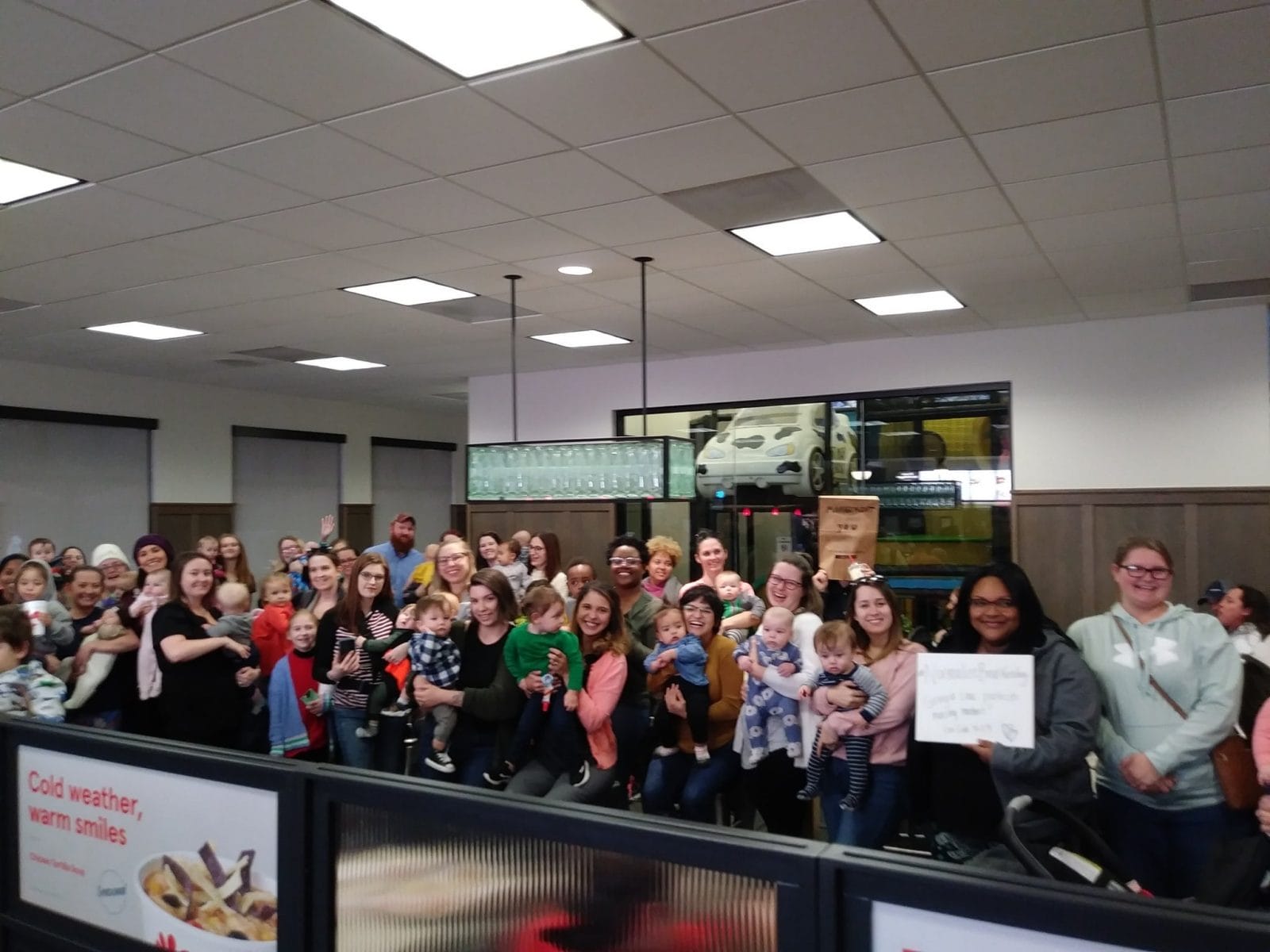 A mom shamed for breastfeeding at Chick-fil-A gets a massive show of support group of moms at a Chick-Fil-A