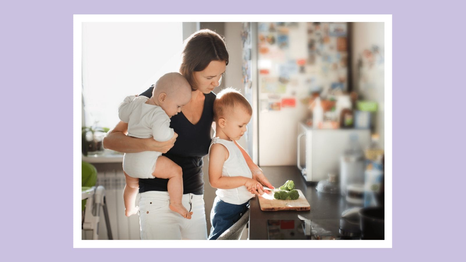 This plan to get moms paid for their work is gaining steam mom in the kitchen with two kids