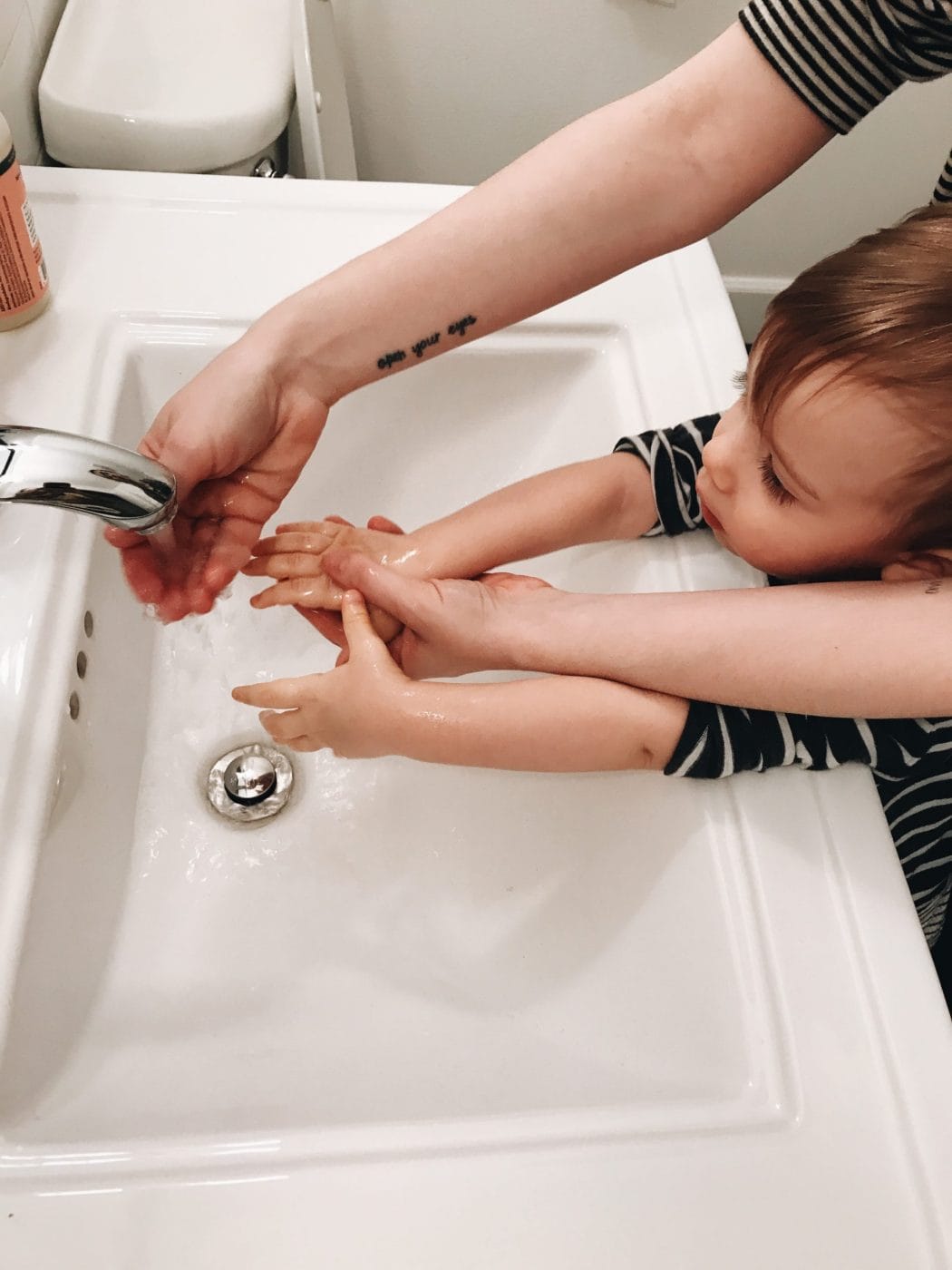 If your germ-anxiety is heightened right now, I see you parent washing a child's hands
