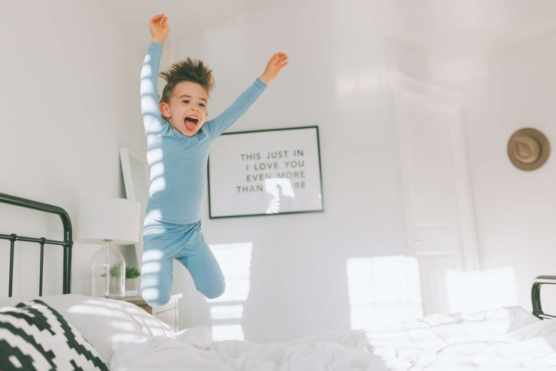 How to set limits during quarantine little boy jumping on the bed