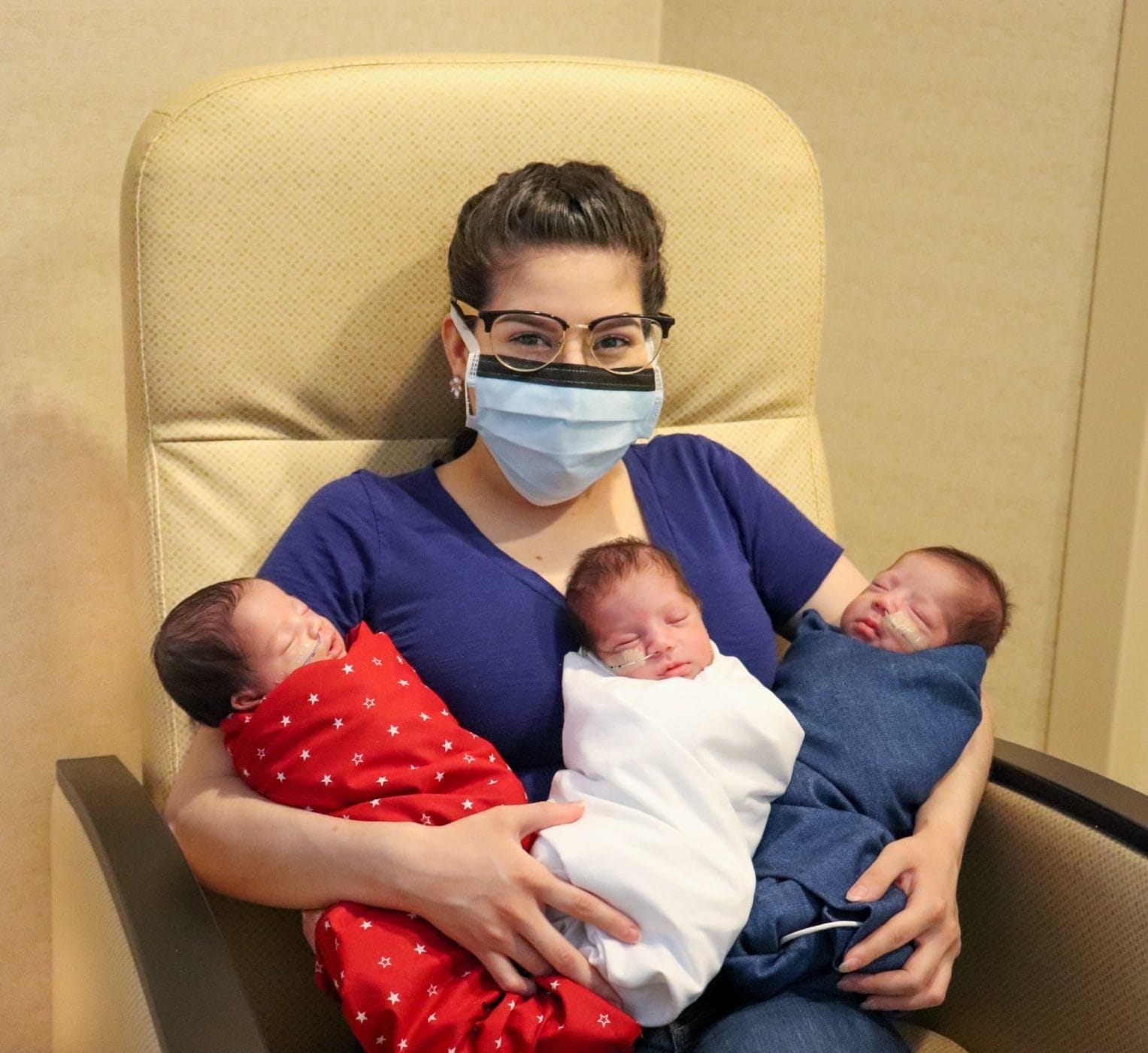 This mama beat COVID and gave birth to triplets