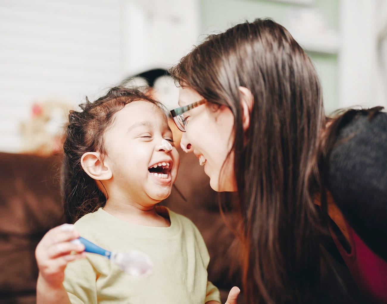 I can make Thanksgiving anything I want it to be mom laughing with toddler