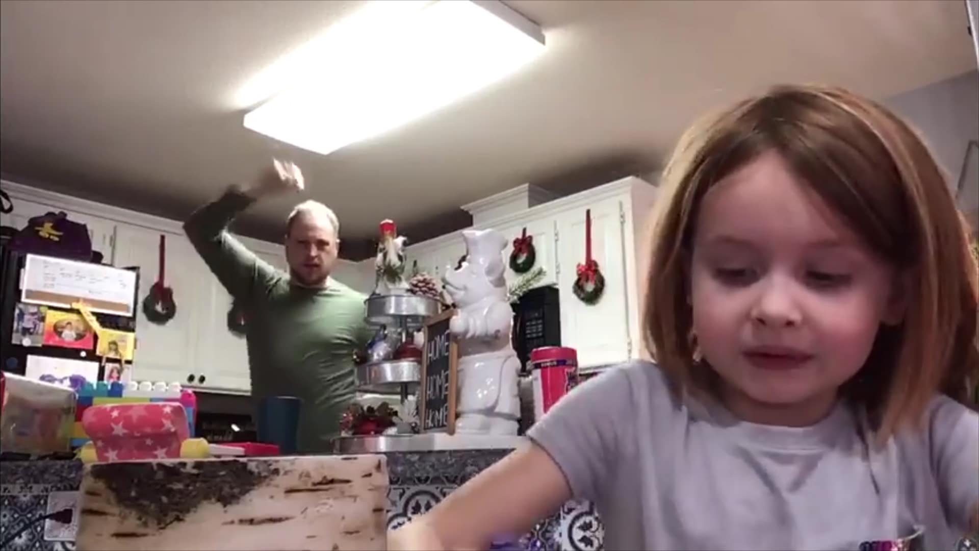 This dad caught dancing in the background of his daughter’s school video is a whole mood screenshot of a dad dancing in daughter's school video
