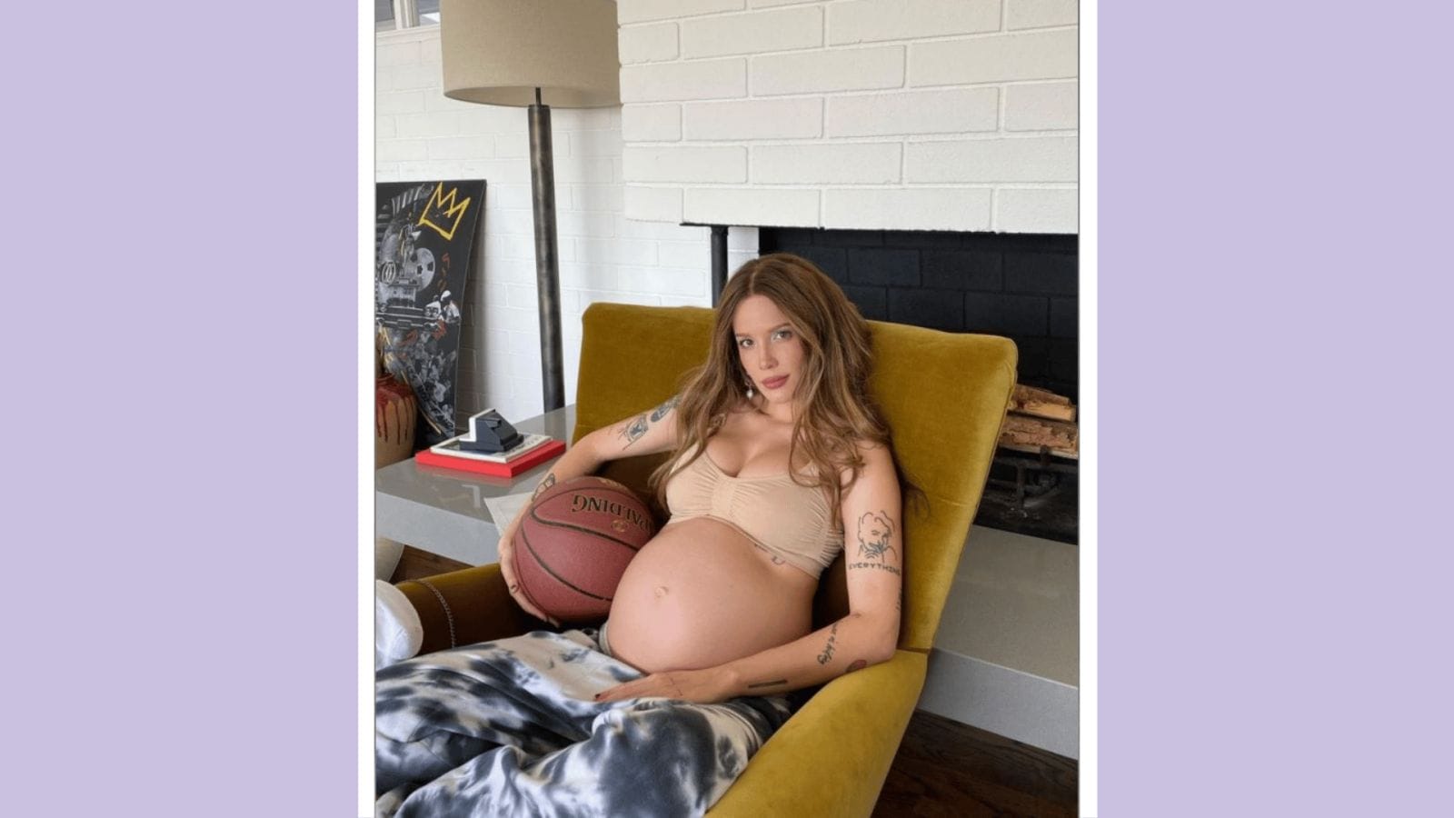 Pregnant Halsey compares growing baby bump to a basketball: “Spot the difference”