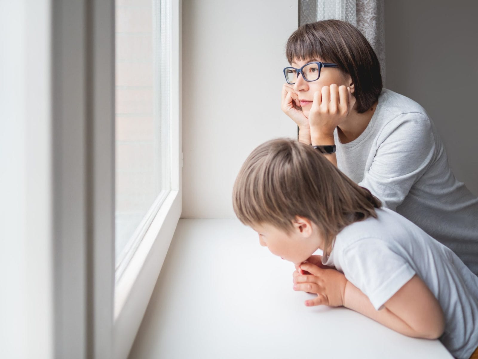 I forgot how to talk to adults two kids looking out a window