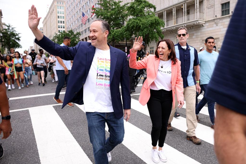 Kamala Harris becomes first Vice President to walk in Pride parade, sending message of equality + inclusivity