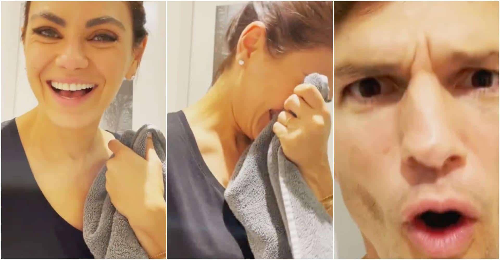 Watch Ashton Kutcher + Mila Kunis hilariously prove they DO bathe their kids, actually origin 7133 - Motherly