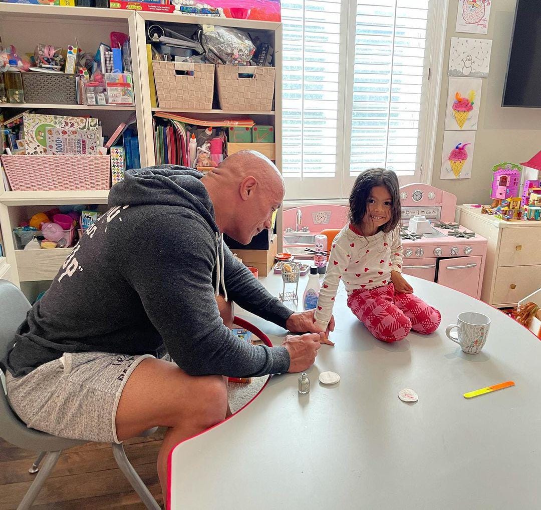 The Rock’s at-home nail salon gives ‘the best mani in town’