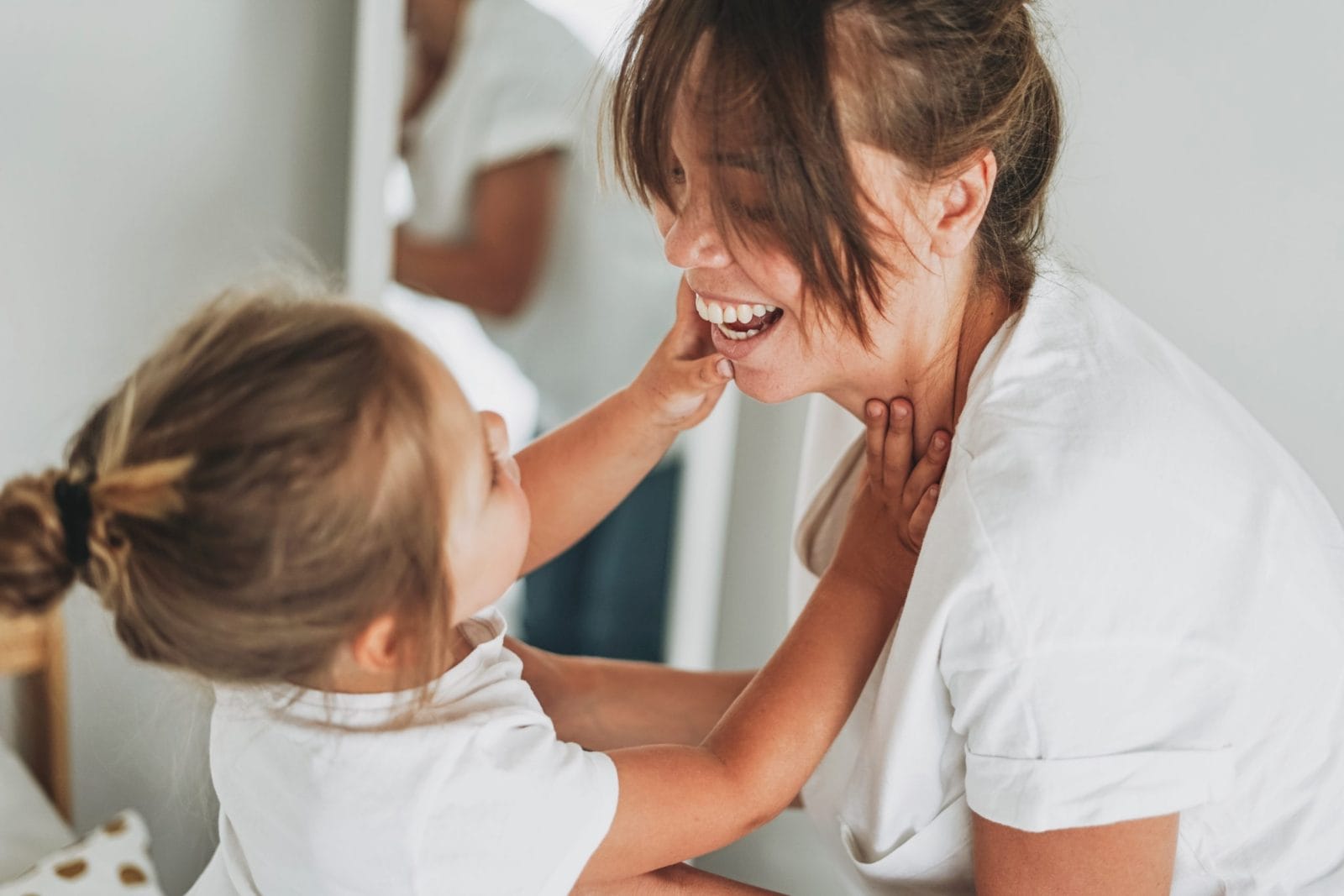 I’m holding onto that sweet spot between baby and becoming a child mom and daughter playing