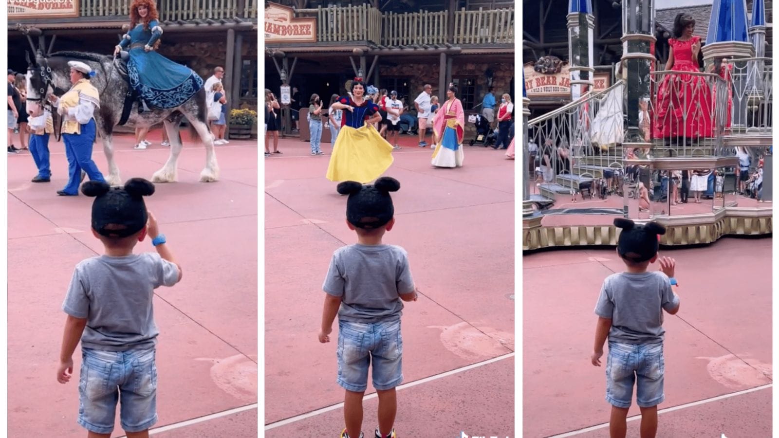 Watch this little boy steal everyone’s heart as he greets each Disney Princess in viral TikTok
