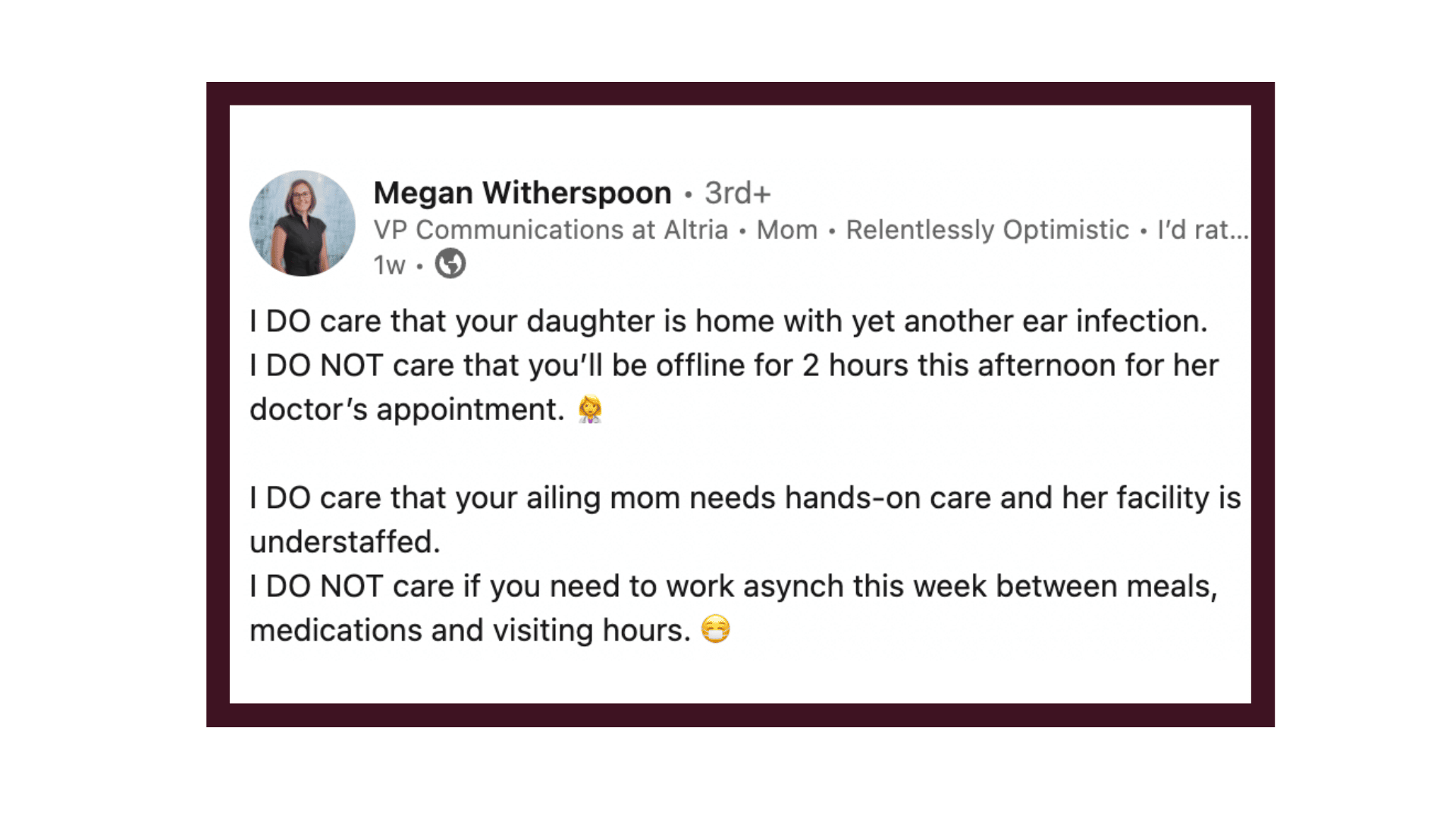 Manager’s viral post about flexible working hours is making moms feel seen