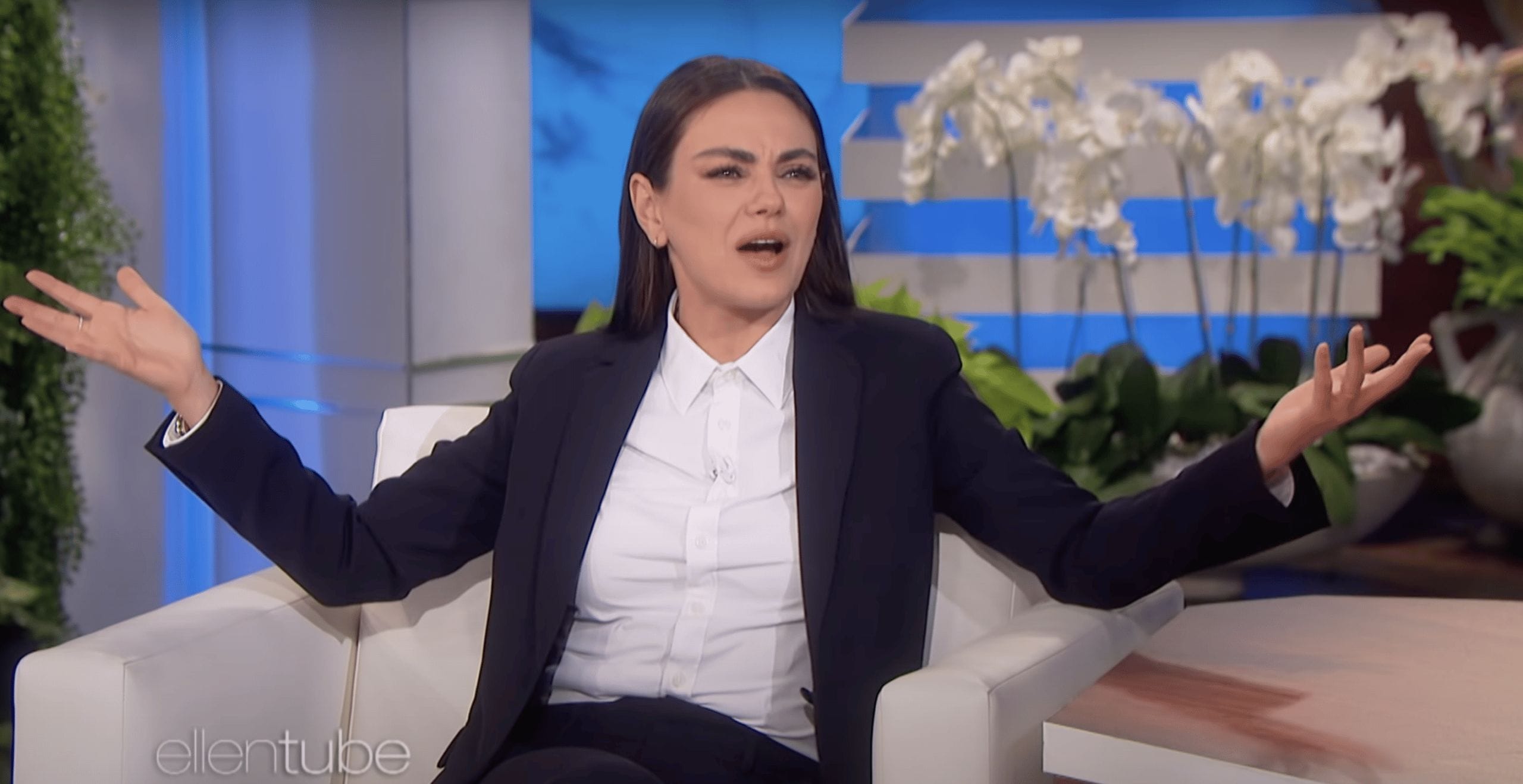 Mila Kunis is totally unapologetic about not bathing her kids very often Mila Kunis on the Ellen Show