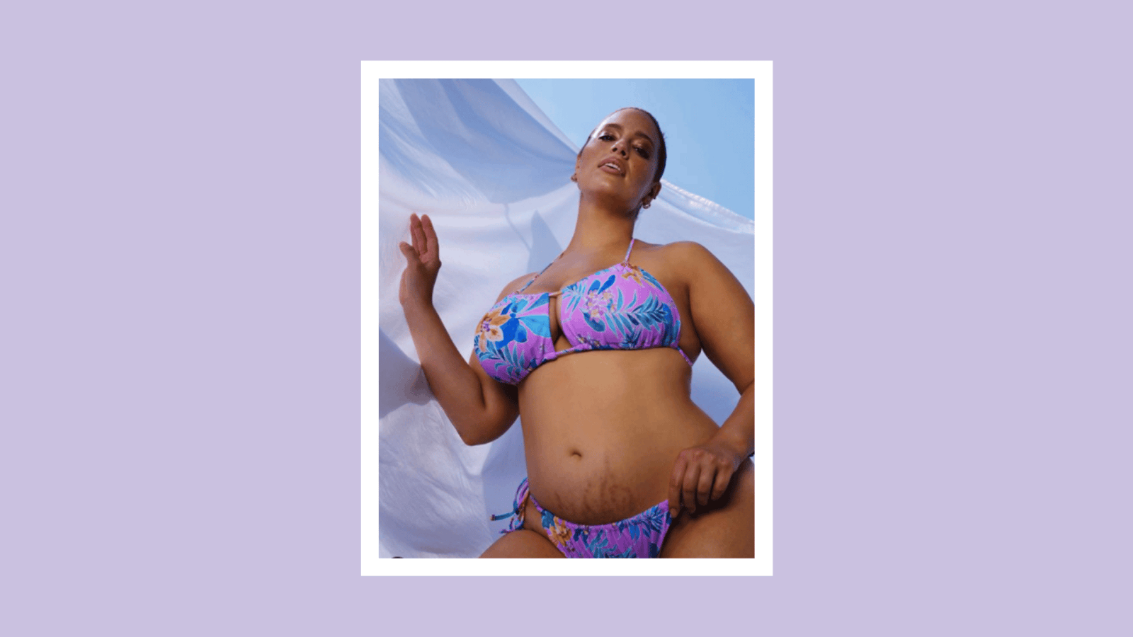 Ashley Graham embraces her stretch marks in new swimsuit campaign Ashley Graham in a swimsuit