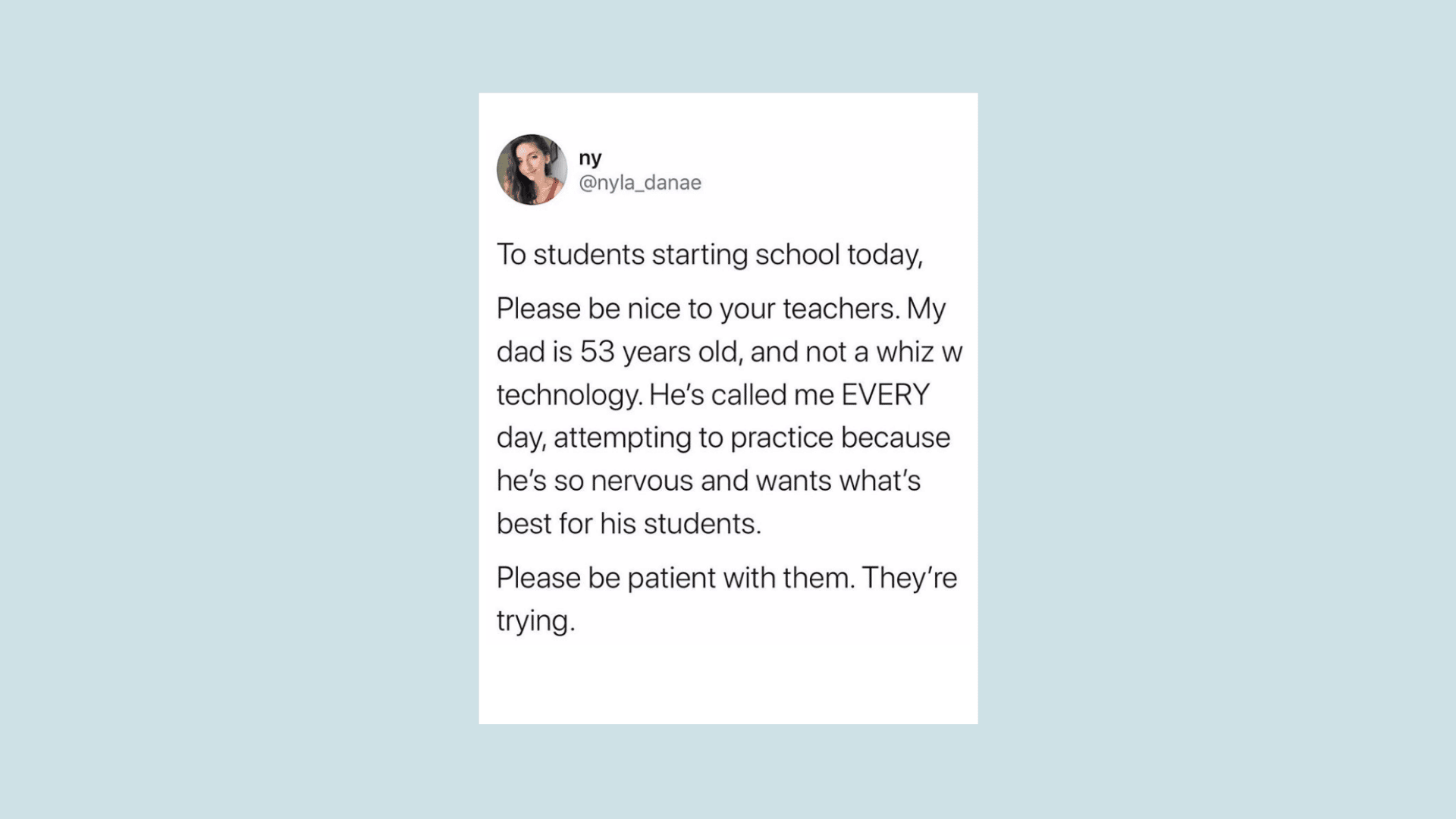 A daughter’s viral tweet calls for empathy for teachers