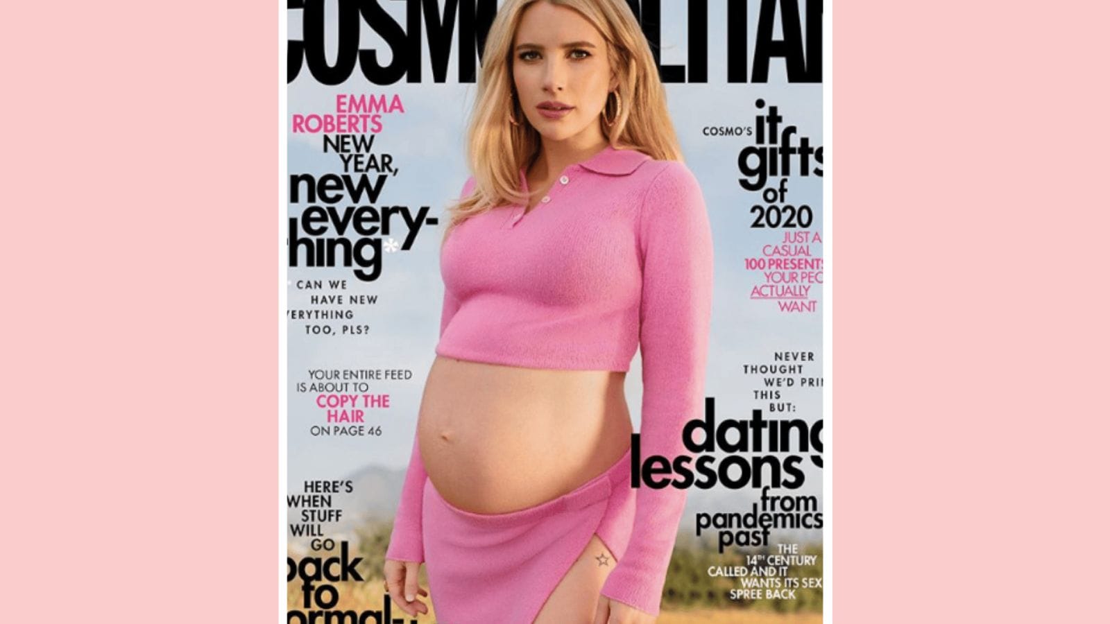 Emma Roberts becomes the first-ever pregnant woman on the cover of Cosmopolitan