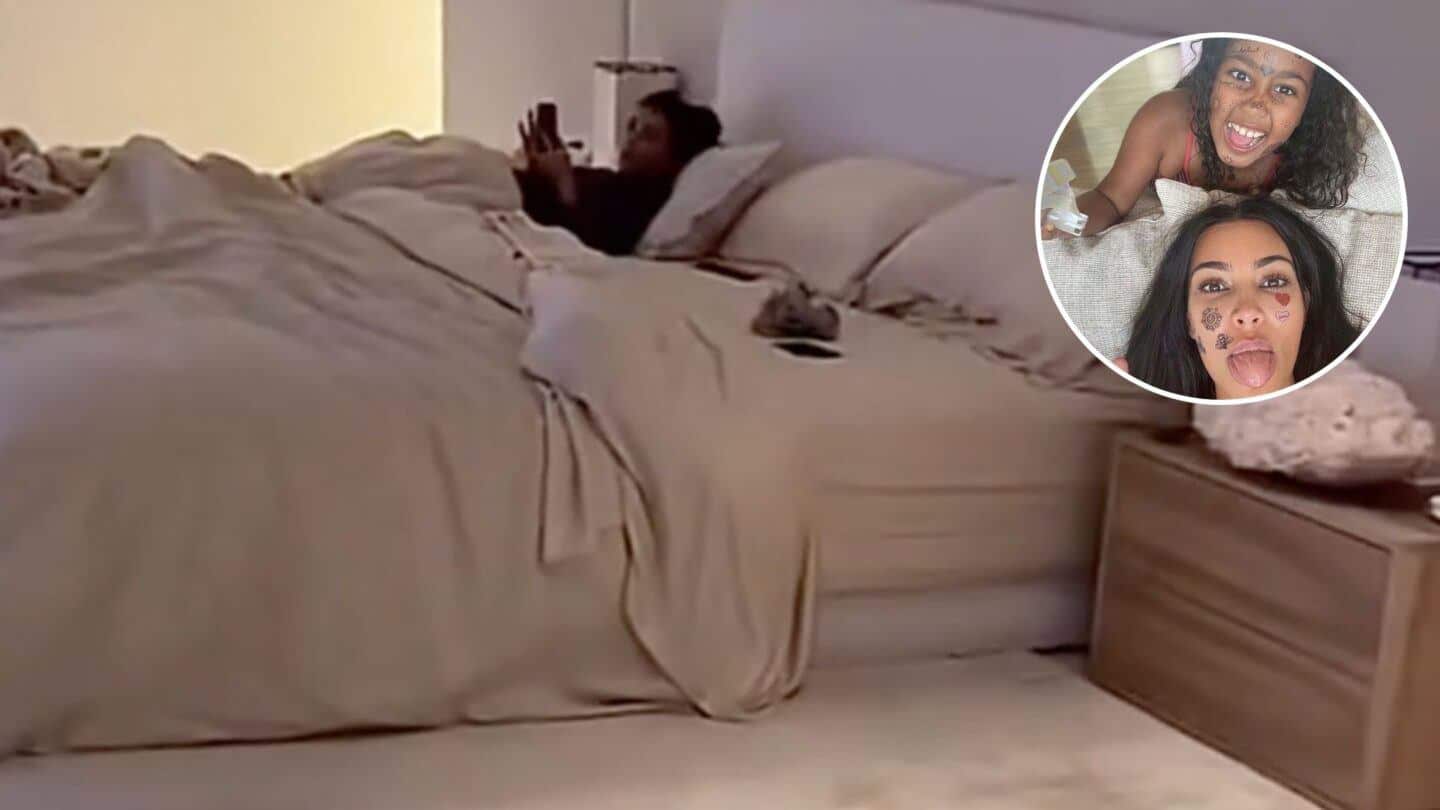 North West goes live on TikTok—much to Kim’s horror Kim Kardashian in bed during North's TikTok live